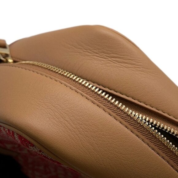 LOEWE Amazona 23 Anagram Size 23 Canvas/Leather Beige/Red - Picture 12 of 14